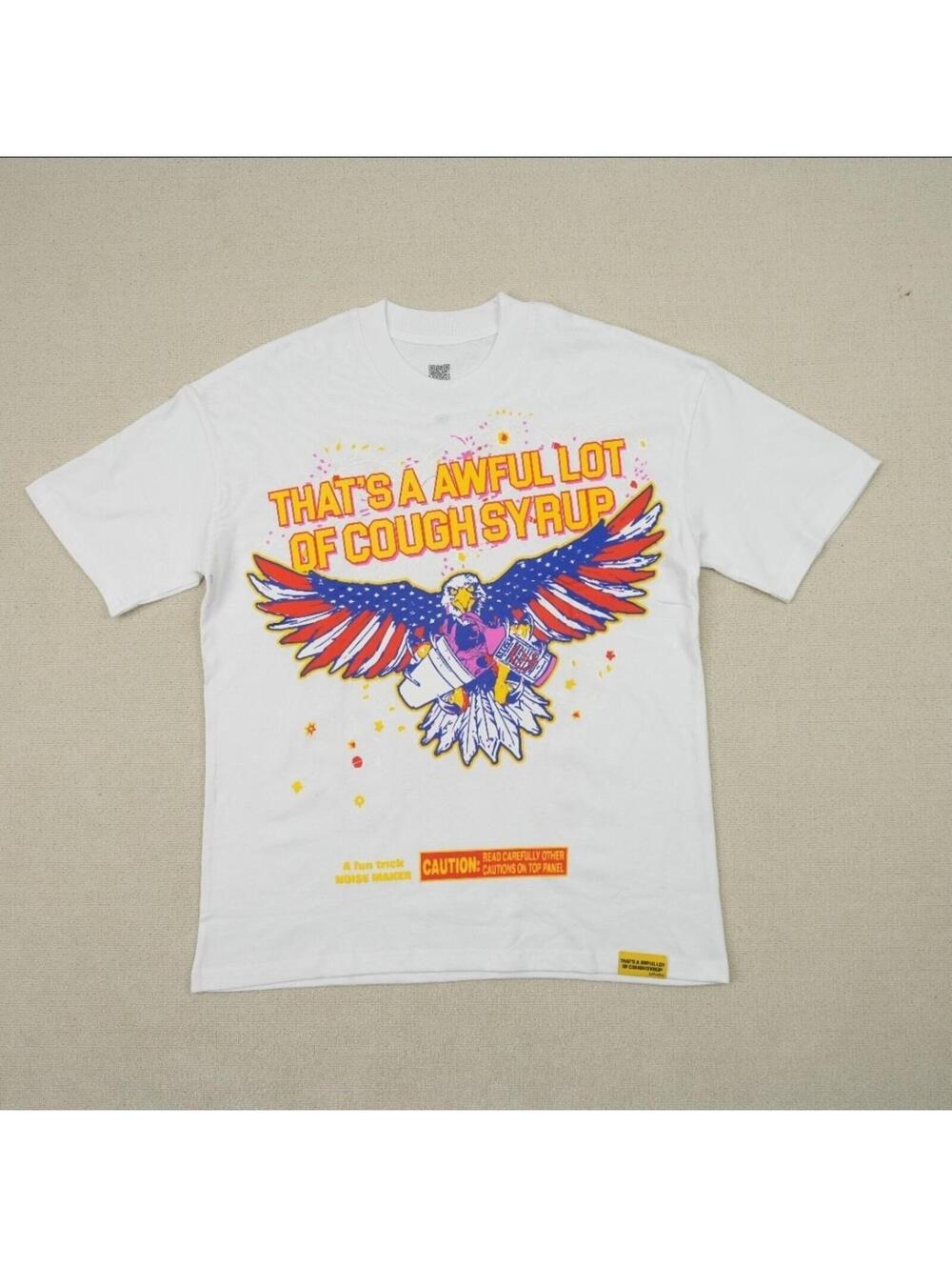 That's A AWFUL LOT OF COUGH SYRUP Eagle Graphic Cotton T-Shirt White Men S